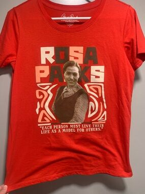 Hybrid Apparel Rosa Parks Tee Size Small - Red History Graphic Tee SKU134